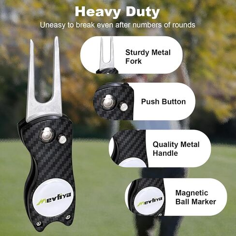 Switchblade Golf Divot Repair Tool with Magnetic Ball Marker – Foldable Metal Golf Ball Marker and Divot Tool for Golfers in Saudi Arabia