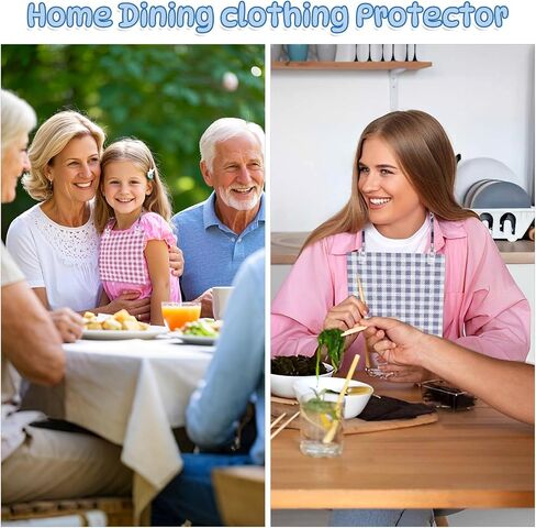 2 Pcs Folk Style Napkin Clip 18.5" Elder Dining Bib Clip Portable Bib Clips Lightweight Napkin Holder(Blue and Green) in Saudi Arabia