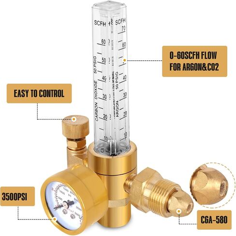 BO WELD Argon CO2 Regulator Flow Meter Gas Regulator with 6.8ft Gas Hose for TIG MIG Welder in Saudi Arabia