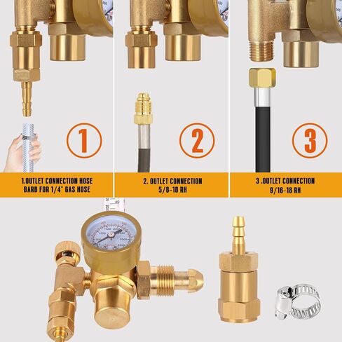 BO WELD Argon CO2 Regulator Flow Meter Gas Regulator with 6.8ft Gas Hose for TIG MIG Welder in Saudi Arabia