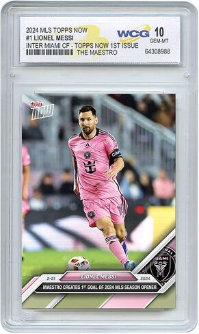 WCG 2024 MLS Topps Now Lionel Messi الإصدار الأول في ميامي بطاقة Soccer #1 - Gem -Mint 10 متدرج 10 in Saudi Arabia