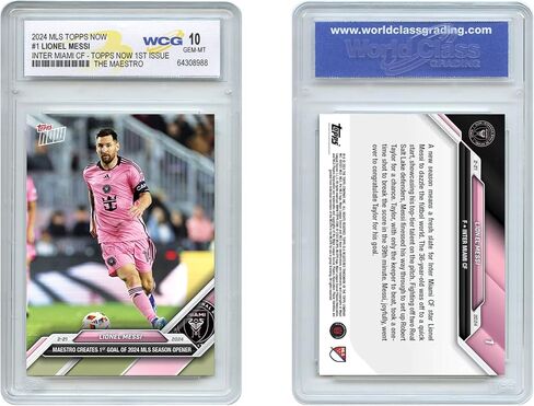 WCG 2024 MLS Topps Now Lionel Messi الإصدار الأول في ميامي بطاقة Soccer #1 - Gem -Mint 10 متدرج 10 in Saudi Arabia