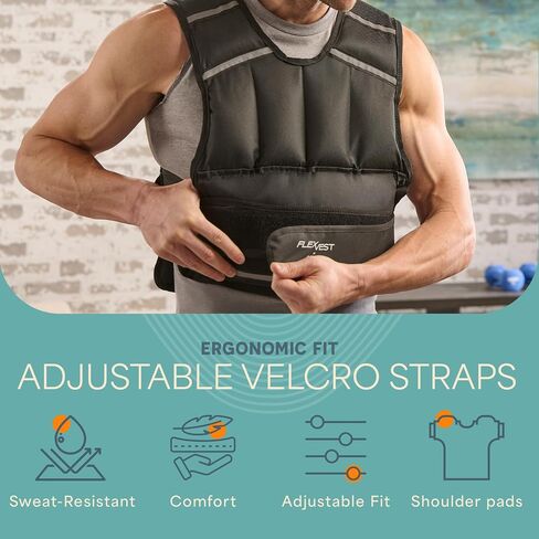 Lifepro 2-in-1 Adjustable Weighted Vest + Ankle Weights (15 & 20lbs) - Running weighted vest for Women & Men with Reflective Stripe, Phone Pocket - Workout Equipment for Strength Training & Fitness in Saudi Arabia