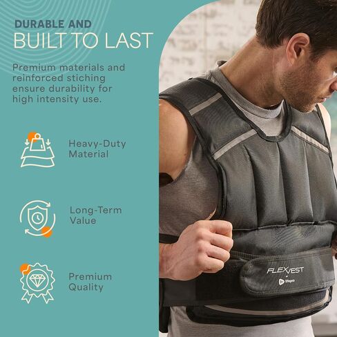 Lifepro 2-in-1 Adjustable Weighted Vest + Ankle Weights (15 & 20lbs) - Running weighted vest for Women & Men with Reflective Stripe, Phone Pocket - Workout Equipment for Strength Training & Fitness in Saudi Arabia