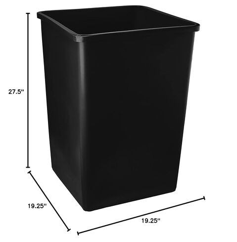 PRO&Family 140 Qt. / 35 Gallon / 132 Liters Black Square Trash Can. Trash Bin Kitchen Garbage Can Waste Basket Recycle Bin in Kuwait