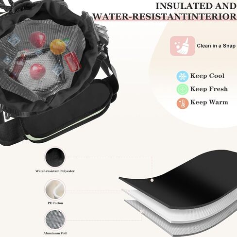 25/32/40 oz Water Bottle Holder with Strap, Water Bottle Bag Crossbody Insulation Water Bottle Holder with Small Purse, Adjustable Shoulder Strap (Black) in Saudi Arabia
