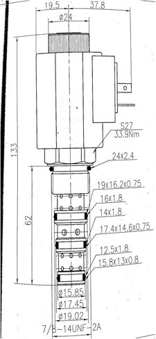24V صمام خرطوشة هيدروليكي صمام الملف اللولبي SV10-41 2 بوضع 4 اتجاه مغلق عادة in Kuwait