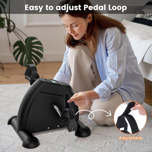 Under Desk Bike Pedal Exerciser: Sportneer Mini Exercise Bike Portable Peddler Sitting for Seniors with LCD Display Arm & Leg Bike Pedals Exerciser with Anti-Skid Mat for Home Office in Saudi Arabia
