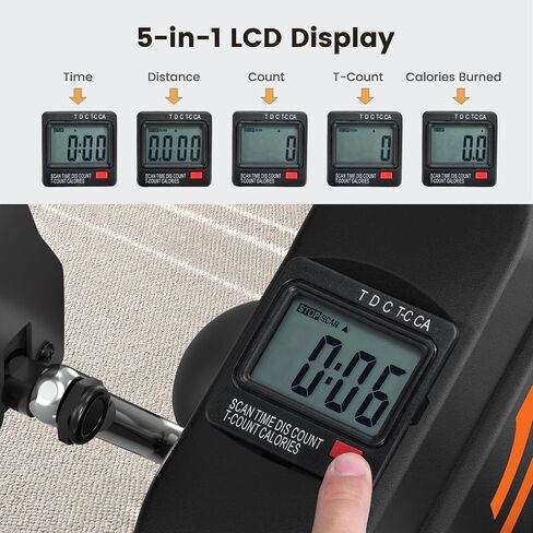 Under Desk Bike Pedal Exerciser: Sportneer Mini Exercise Bike Portable Peddler Sitting for Seniors with LCD Display Arm & Leg Bike Pedals Exerciser with Anti-Skid Mat for Home Office in Saudi Arabia