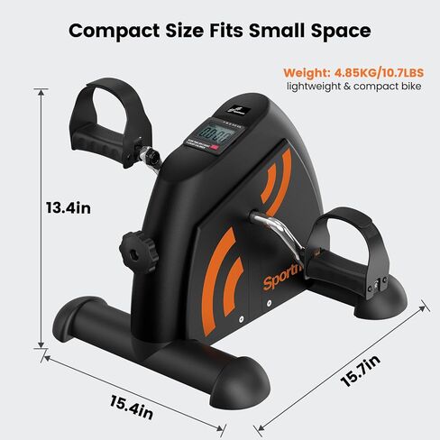 Under Desk Bike Pedal Exerciser: Sportneer Mini Exercise Bike Portable Peddler Sitting for Seniors with LCD Display Arm & Leg Bike Pedals Exerciser with Anti-Skid Mat for Home Office in Saudi Arabia