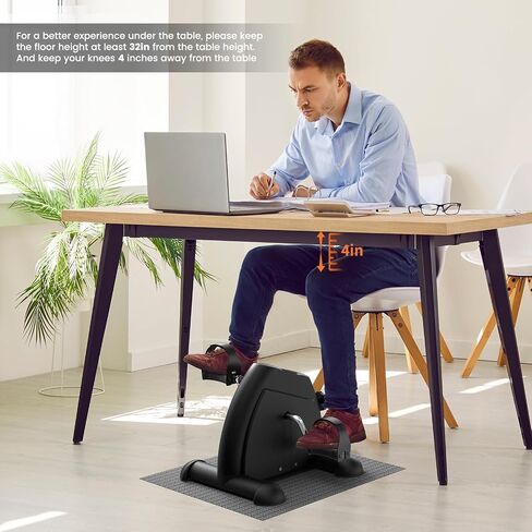 Under Desk Bike Pedal Exerciser: Sportneer Mini Exercise Bike Portable Peddler Sitting for Seniors with LCD Display Arm & Leg Bike Pedals Exerciser with Anti-Skid Mat for Home Office in Saudi Arabia