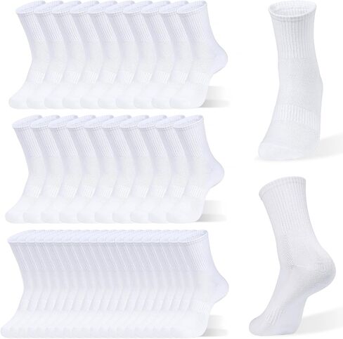 20 Pairs Men's Crew Calf Socks, Men Cushioned Breathable Cozy Athletic Running Gym Casual Sports Tube Socks in Saudi Arabia