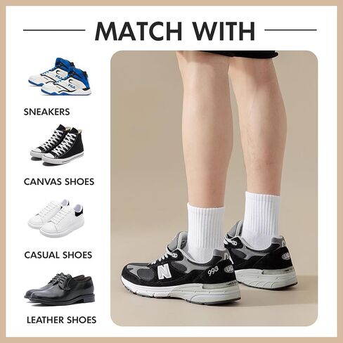 20 Pairs Men's Crew Calf Socks, Men Cushioned Breathable Cozy Athletic Running Gym Casual Sports Tube Socks in Saudi Arabia
