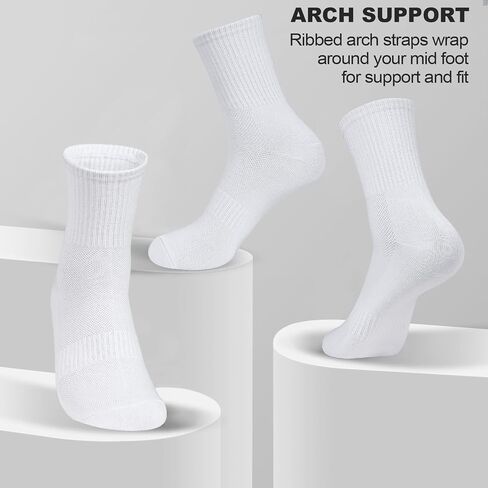 20 Pairs Men's Crew Calf Socks, Men Cushioned Breathable Cozy Athletic Running Gym Casual Sports Tube Socks in Saudi Arabia