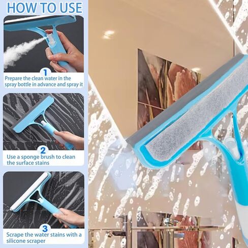 3 in 1 Spray Squeegee, Window Squeegee with Sprayer, Spray WindowSqueegee Cleaner with Spray Bottle for Car, Home, Kitchen Windows in Saudi Arabia