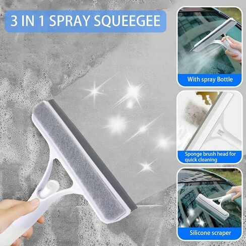 3 في 1 ممسحة الرش ، ممسحة النافذة مع رش ، رذاذ Windowsqueegee Cleaner مع زجاجة رذاذ للسيارة ، المنزل ، نوافذ المطبخ in Kuwait