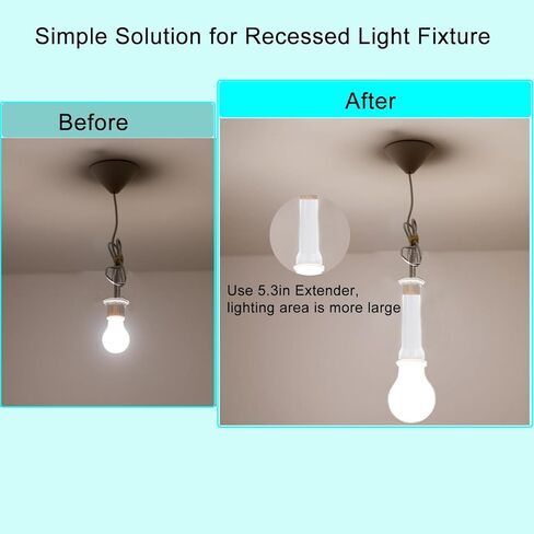 موسع مقبس الضوء ، e26/e27 مصباح إضاءة لمسة موسع القياسية قاعدة متوسطة ، 5.31 بوصة محول مقبس المصباح LED LED للمسمار في سقف مروحة مصباح مروحة الموسع in Kuwait