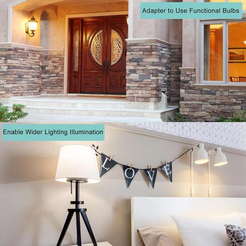 موسع مقبس الضوء ، e26/e27 مصباح إضاءة لمسة موسع القياسية قاعدة متوسطة ، 5.31 بوصة محول مقبس المصباح LED LED للمسمار في سقف مروحة مصباح مروحة الموسع in Kuwait