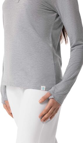 Coolibar Upf 50+ Women's Hallandale Long ، Henley ، Heather Gray ، X -Small - Sun Sun Protection in Saudi Arabia