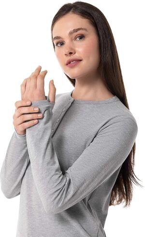 Coolibar Upf 50+ Women's Hallandale Long ، Henley ، Heather Gray ، X -Small - Sun Sun Protection in Saudi Arabia