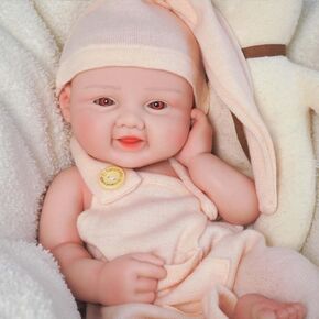 12.21in Realistic Reborn Baby Doll Full Silicone Soft Girl Not Vinyl with Toy Accessories Suitable for Kids in Saudi Arabia
