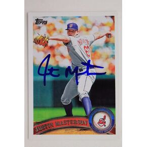 توقيع جاستن ماسترسون كليف إنديانز 2011 Topps #544 MLB Card 16E - MLB Motophorged Baseball Cards in Kuwait