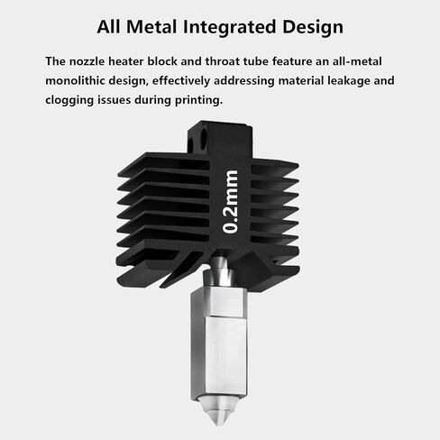 Upgrade 0.2mm Steel Hotend Kit For Bambu Lab X1C ، P1 Series ، 3D Printer 300 ℃ درجة حرارة عالية جميعها مجموعة فوهة Desige Hot End لـ P1P ، P1P in Saudi Arabia