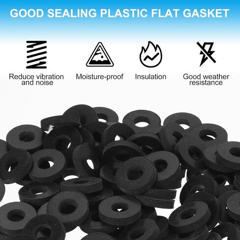PATIKIL 20 Pcs Flat Rubber Washers 0.16" ID 0.35" OD 0.05" Thickness Sealing Rubber Spacer Gasket for Bolts Faucets Screws Hose Plumbing, Black in Saudi Arabia