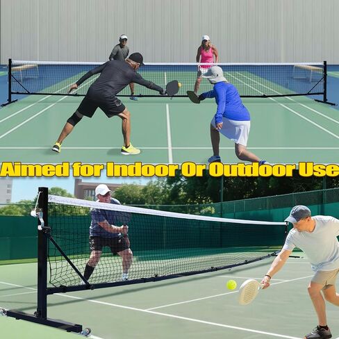 PRO PICTABLE PICKLEBALL NET مع Wheels-Tournament بطول 22 قدمًا من الحجم اليدوي الواجب الواجب الواجب الفولاذ in Saudi Arabia