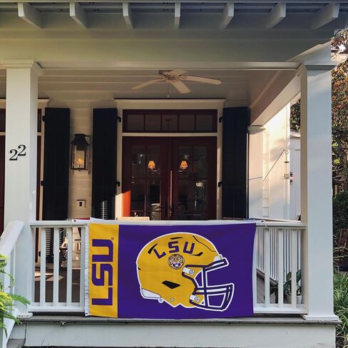 Desert Cactus Louisiana University Flag - 3 × 5 أقدام لافتة LSU Tigers ، النسيج المتين الداخلي/الخارجي ، تصميم البوليستر 100 ٪ (النمط Q) in Saudi Arabia