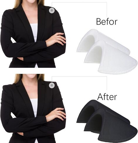 2 Pairs Shoulder Pads Self Adhesive Sponge Shoulder Pads Non Slip Shoulder Protectors Soft Covered Sewing Foam Pads for Blazer Clothes White in Kuwait