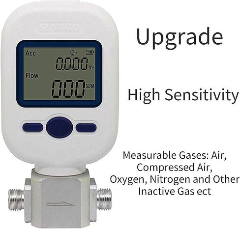 cjc Digital Gas Flow Meter Tester, Portable Gas Mass Air Nitrogen Oxygen Flow Rate Meter (MF5708 (0-100L/min)) in Saudi Arabia
