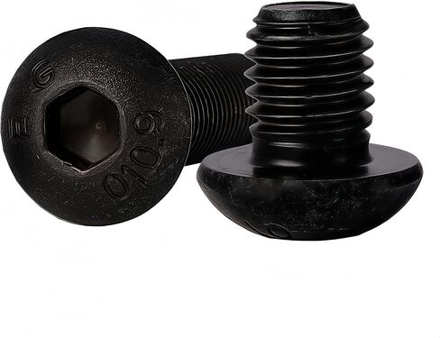 M8-1.25 x 16mm,M8 Button Head Socket Cap Bolts Screws, 10.9 Grade Alloy Steel, Allen Socket Drive, Black Oxide Finish, Full Thread, Quantity 10 in Saudi Arabia
