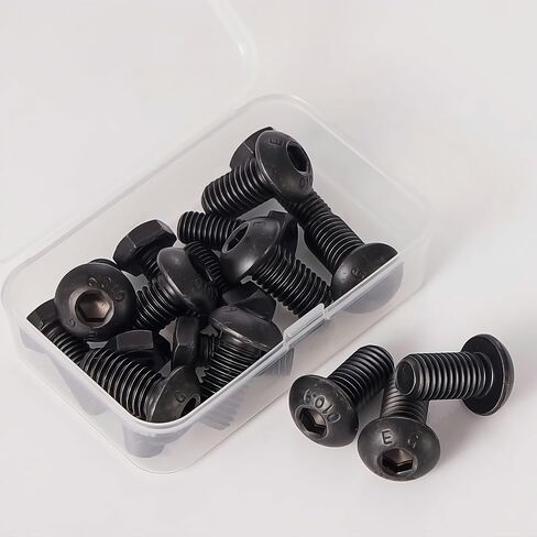 M8-1.25 x 16mm,M8 Button Head Socket Cap Bolts Screws, 10.9 Grade Alloy Steel, Allen Socket Drive, Black Oxide Finish, Full Thread, Quantity 10 in Saudi Arabia