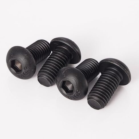 M8-1.25 x 16mm,M8 Button Head Socket Cap Bolts Screws, 10.9 Grade Alloy Steel, Allen Socket Drive, Black Oxide Finish, Full Thread, Quantity 10 in Saudi Arabia