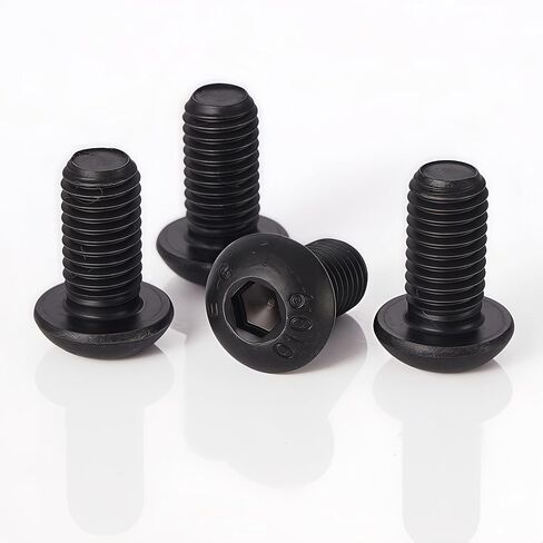 M8-1.25 x 16mm,M8 Button Head Socket Cap Bolts Screws, 10.9 Grade Alloy Steel, Allen Socket Drive, Black Oxide Finish, Full Thread, Quantity 10 in Saudi Arabia