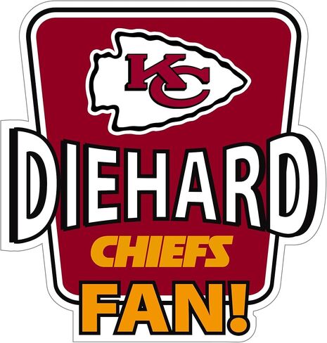 Siskiyou Sports NFL Kansas City Chiefs Die-Hard Fan Auto Decal, Team Colors, One Size in Saudi Arabia