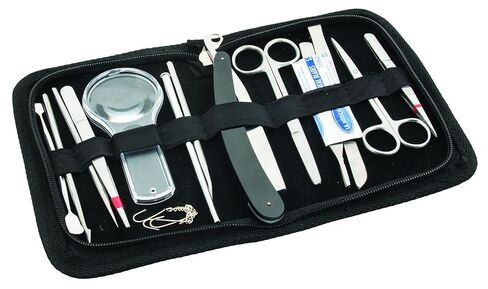 EISCO 14 Pcs Dissection Kit Set - Advanced Level - Stainless Steel - Leather Storage Case in Kuwait