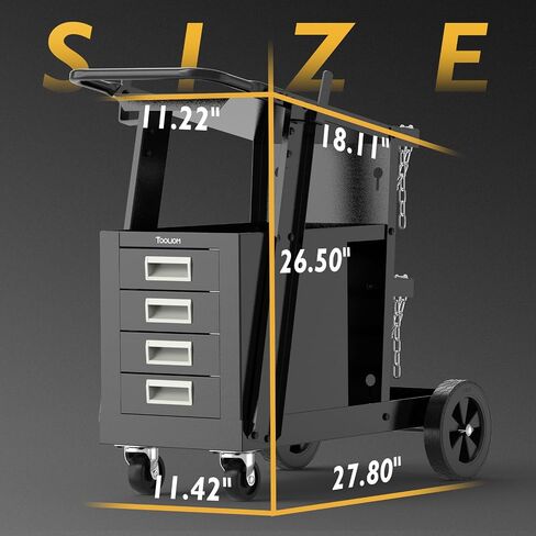 عربة لحام TOULIOM مع 4 أدراج خزانة ، عربة لحام لحام TIG MIG و CUTTER PLASMA 360 ° دوارة العجلات in Kuwait