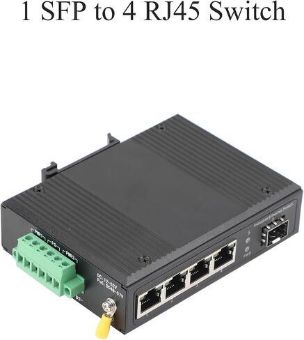 2pcs Gigabit Industrial Poe Switch- 1 منفذ SFP إلى 4 PJ45 10/100/1000M مفتاح شبكة Ethernet مع 1PAIR SFP MODULE-SC 3KM ، سطح المكتب/DIN RAIL MOUNT ، التوصيل والتشغيل in Saudi Arabia