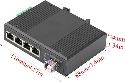 2pcs Gigabit Industrial Poe Switch- 1 منفذ SFP إلى 4 PJ45 10/100/1000M مفتاح شبكة Ethernet مع 1PAIR SFP MODULE-SC 3KM ، سطح المكتب/DIN RAIL MOUNT ، التوصيل والتشغيل in Saudi Arabia
