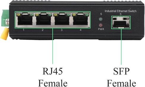 2pcs Gigabit Industrial Poe Switch- 1 منفذ SFP إلى 4 PJ45 10/100/1000M مفتاح شبكة Ethernet مع 1PAIR SFP MODULE-SC 3KM ، سطح المكتب/DIN RAIL MOUNT ، التوصيل والتشغيل in Saudi Arabia