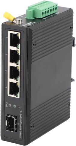 2pcs Gigabit Industrial Poe Switch- 1 منفذ SFP إلى 4 PJ45 10/100/1000M مفتاح شبكة Ethernet مع 1PAIR SFP MODULE-SC 3KM ، سطح المكتب/DIN RAIL MOUNT ، التوصيل والتشغيل in Saudi Arabia