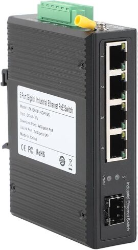 2pcs Gigabit Industrial Poe Switch- 1 منفذ SFP إلى 4 PJ45 10/100/1000M مفتاح شبكة Ethernet مع 1PAIR SFP MODULE-SC 3KM ، سطح المكتب/DIN RAIL MOUNT ، التوصيل والتشغيل in Saudi Arabia