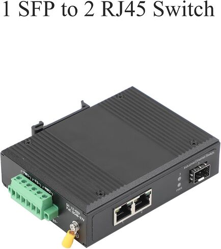 2PCS Gigabit Industrial POE Switch- 1 SFP Port to 2 PJ45 10/100/1000M Ethernet Network Switch with 1Pair SFP Module-2LC 550M, Desktop/Din Rail Mount, Plug & Play in Saudi Arabia