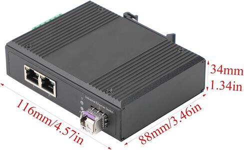 2PCS Gigabit Industrial POE Switch- 1 SFP Port to 2 PJ45 10/100/1000M Ethernet Network Switch with 1Pair SFP Module-2LC 550M, Desktop/Din Rail Mount, Plug & Play in Saudi Arabia