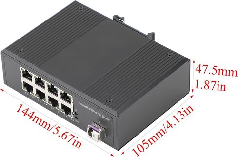 2PCS Gigabit Industrial POE Switch- 1 SFP Port to 8 PJ45 10/100/1000M Ethernet Network Switch with Module, Desktop/Din Rail Mount, Plug & Play in Saudi Arabia