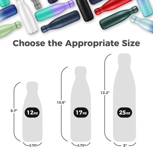 Volhoply 25oz زجاجات مياه معزولة 1/2/4 حزمة ، قارورة فراغ من الفولاذ المقاوم للصدأ مزدوج الجدار تبقي زجاجة تسرب باردة و BPA خالية in Kuwait