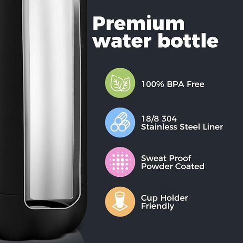 Volhoply 25oz زجاجات مياه معزولة 1/2/4 حزمة ، قارورة فراغ من الفولاذ المقاوم للصدأ مزدوج الجدار تبقي زجاجة تسرب باردة و BPA خالية in Kuwait