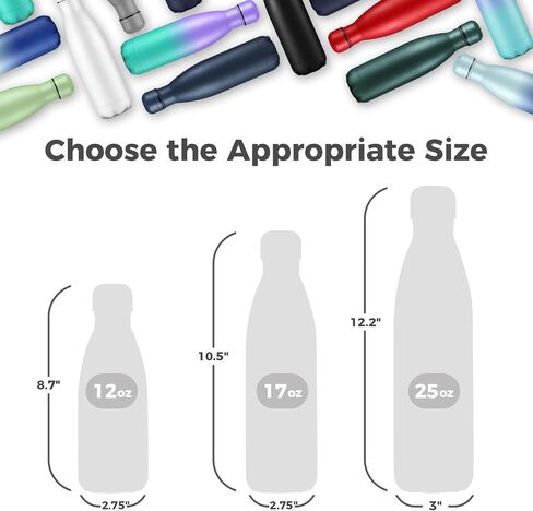 Volhoply 25oz زجاجات مياه معزولة 1/2/4 حزمة ، قارورة فراغ من الفولاذ المقاوم للصدأ مزدوج الجدار تبقي زجاجة تسرب باردة و BPA خالية in Kuwait